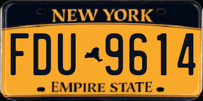NY license plate FDU9614