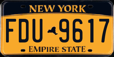 NY license plate FDU9617