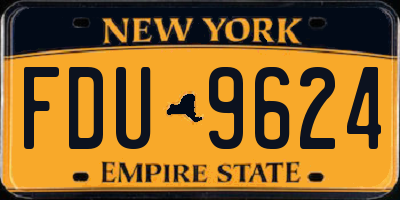 NY license plate FDU9624