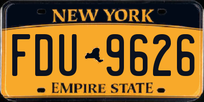 NY license plate FDU9626