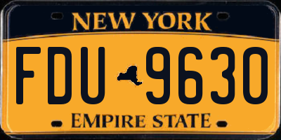 NY license plate FDU9630