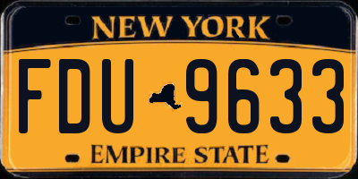 NY license plate FDU9633