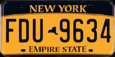 NY license plate FDU9634