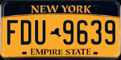 NY license plate FDU9639