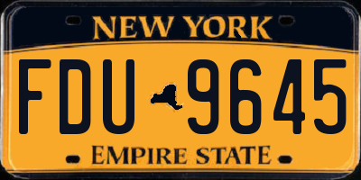 NY license plate FDU9645
