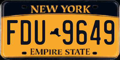 NY license plate FDU9649