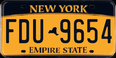 NY license plate FDU9654