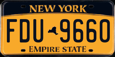 NY license plate FDU9660