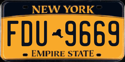 NY license plate FDU9669
