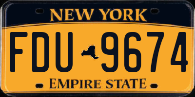 NY license plate FDU9674