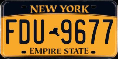 NY license plate FDU9677
