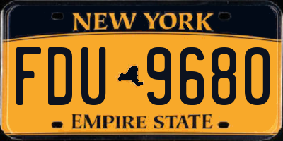 NY license plate FDU9680