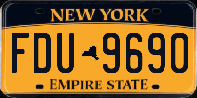 NY license plate FDU9690