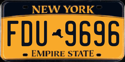 NY license plate FDU9696