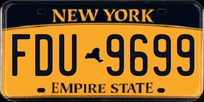 NY license plate FDU9699