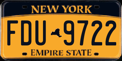NY license plate FDU9722