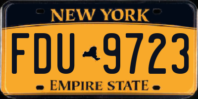 NY license plate FDU9723