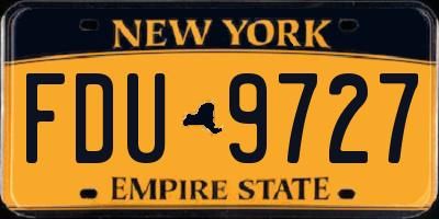 NY license plate FDU9727