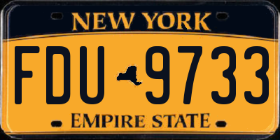 NY license plate FDU9733