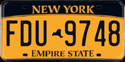 NY license plate FDU9748