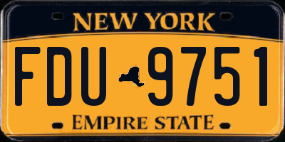NY license plate FDU9751