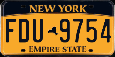 NY license plate FDU9754