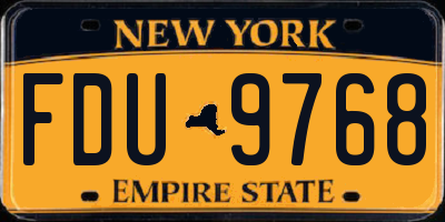 NY license plate FDU9768