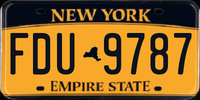 NY license plate FDU9787