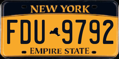 NY license plate FDU9792
