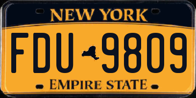 NY license plate FDU9809