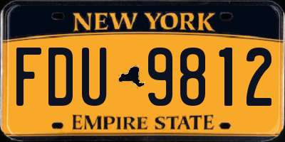 NY license plate FDU9812