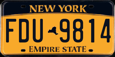 NY license plate FDU9814