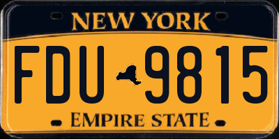 NY license plate FDU9815