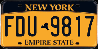 NY license plate FDU9817