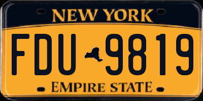 NY license plate FDU9819