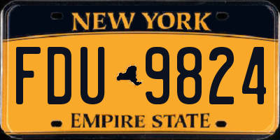 NY license plate FDU9824