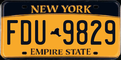 NY license plate FDU9829
