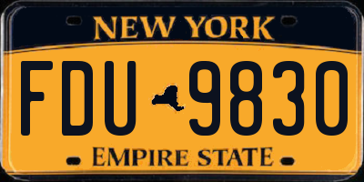 NY license plate FDU9830