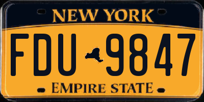 NY license plate FDU9847