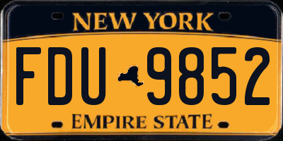 NY license plate FDU9852