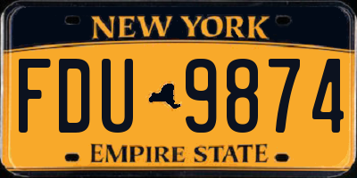 NY license plate FDU9874