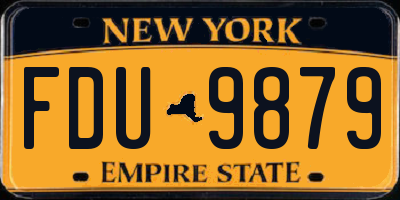 NY license plate FDU9879