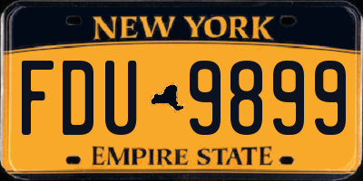 NY license plate FDU9899