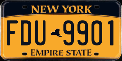 NY license plate FDU9901