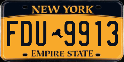 NY license plate FDU9913