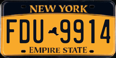 NY license plate FDU9914