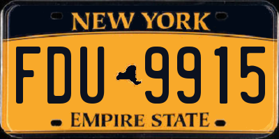 NY license plate FDU9915