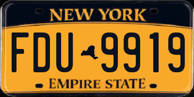NY license plate FDU9919