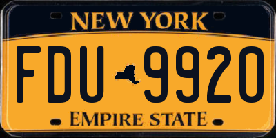 NY license plate FDU9920