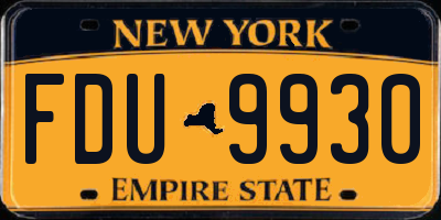 NY license plate FDU9930